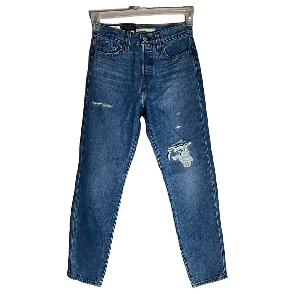Levis Wedgie Straight Ripped Knee Jeans sz 25 - Picture 1 of 11